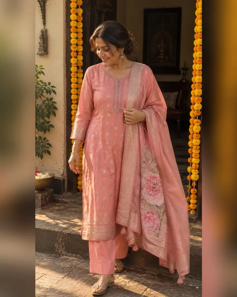 Gulabi Zari Kurta Set, photo 4 of 4